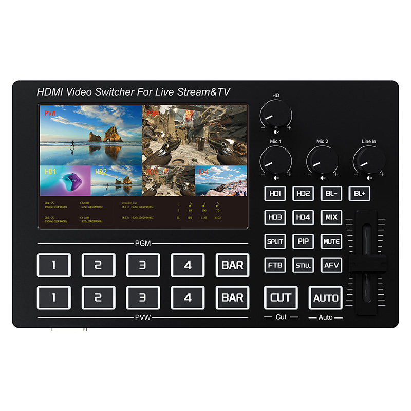 Audio Mixer 4 Channel - 1080P 4 Channel HDMI Live Streaming