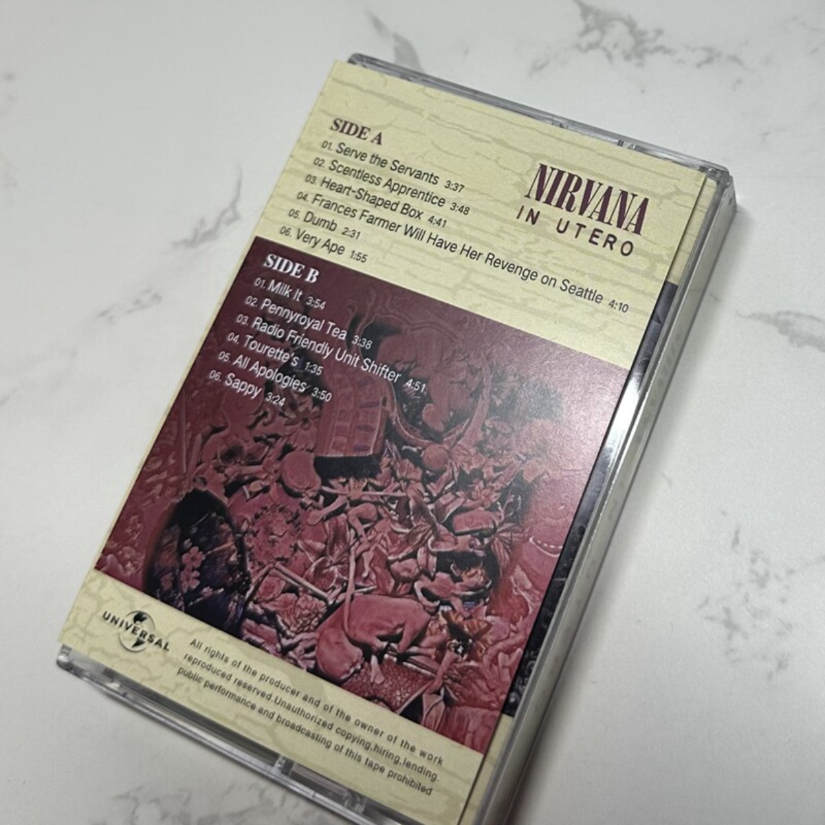 Nirvana in Utero Cassette Tape - Audio Music Lyrics 评论和价格