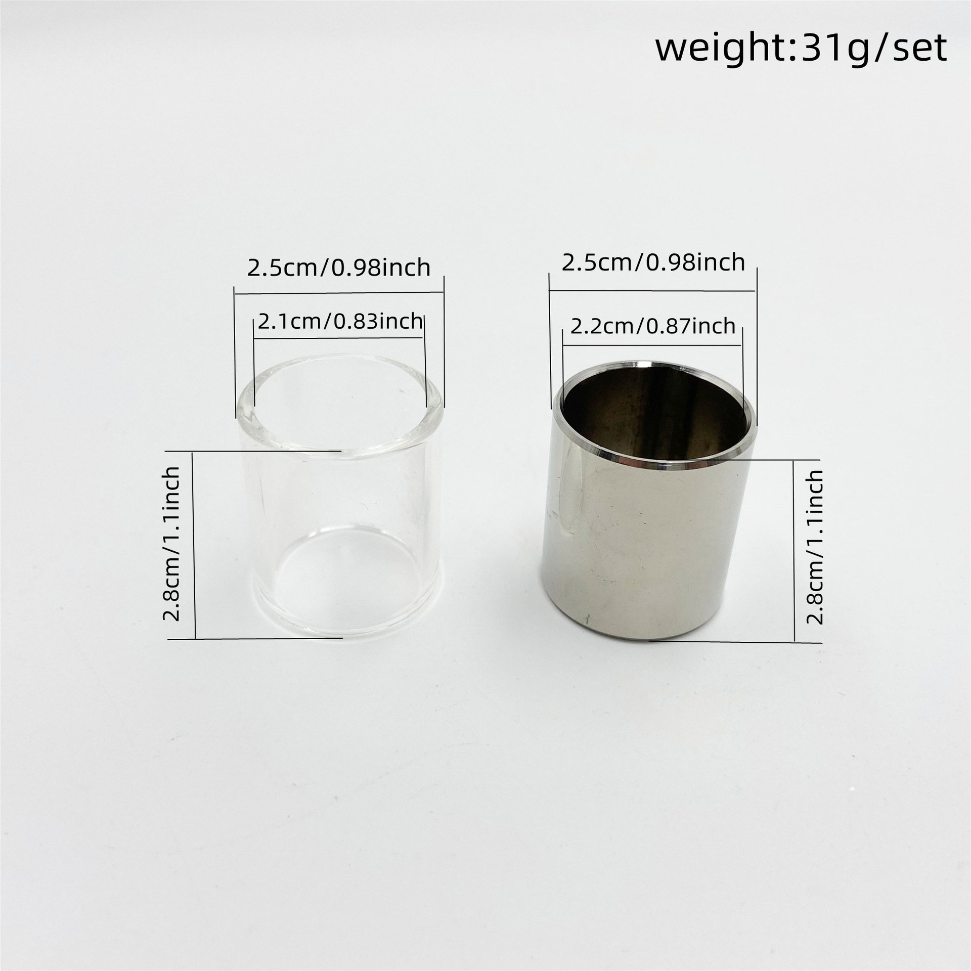 Guitar Glass + Stainless Steel - Guitar Slide Tube 评论和价格