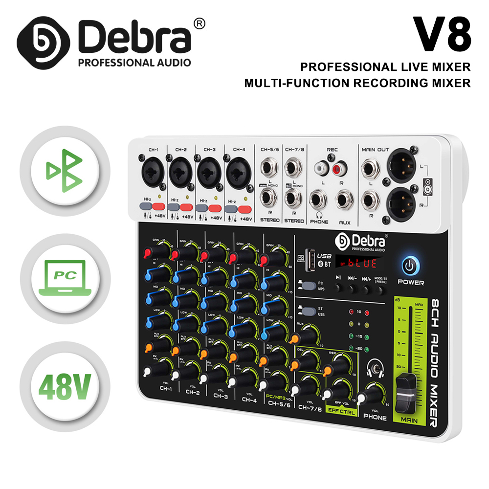 Debra V4/V8 Audio Interface Mi - Audio Mixer 4 Channel 评论和价格