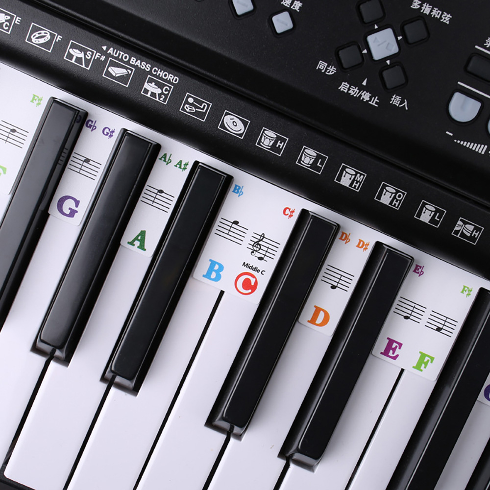 Piano Keyboard Stickers 88/61  - Keyboard Piano 61 Key 评论和价格