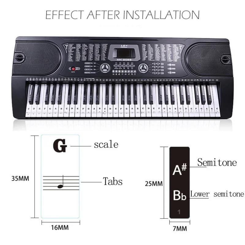 1PC Piano Training Stickers Fo - Keyboard Piano 61 Key 评论和价格