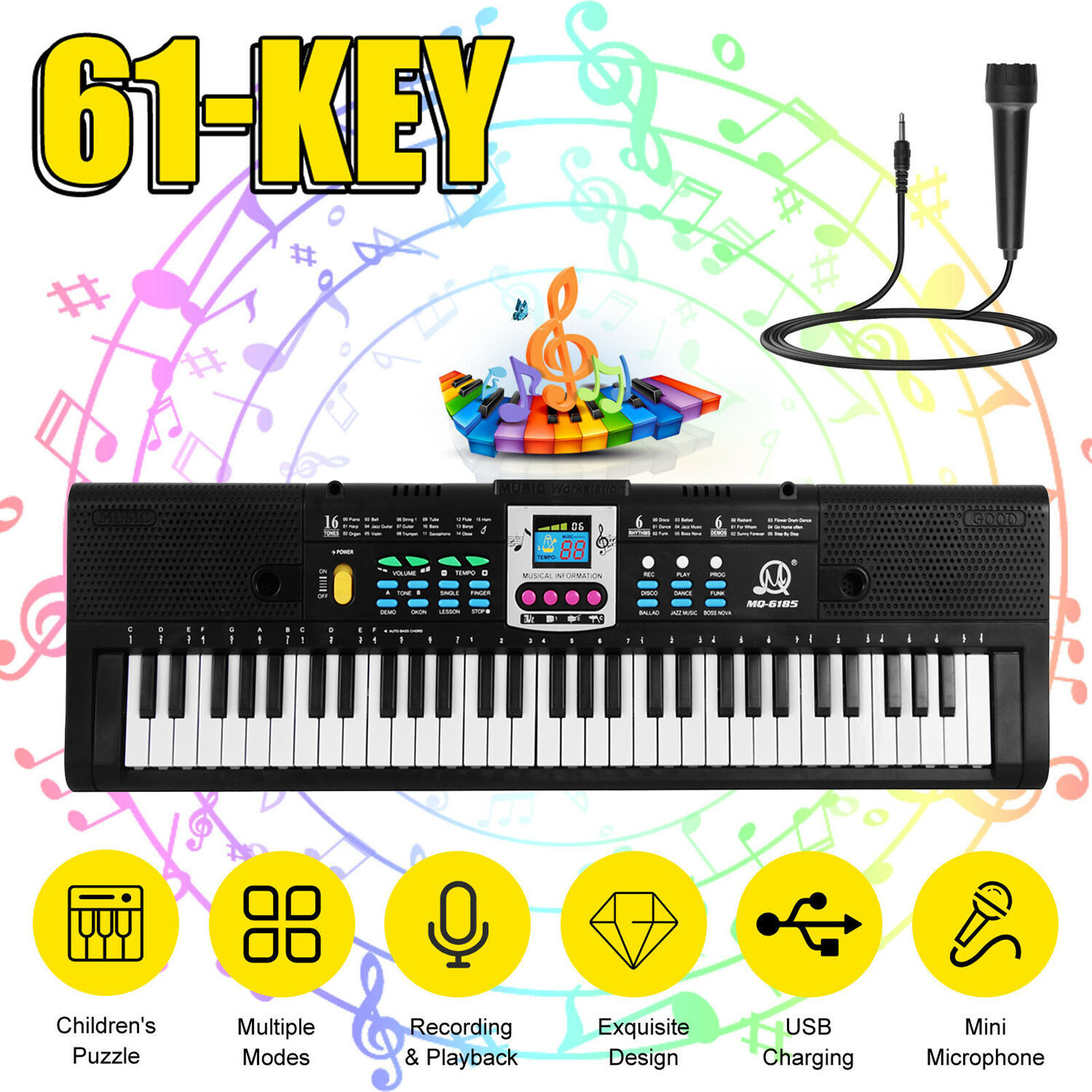 61 Keys Digital Music Electron - Keyboard Piano 61 Key 评论和价格
