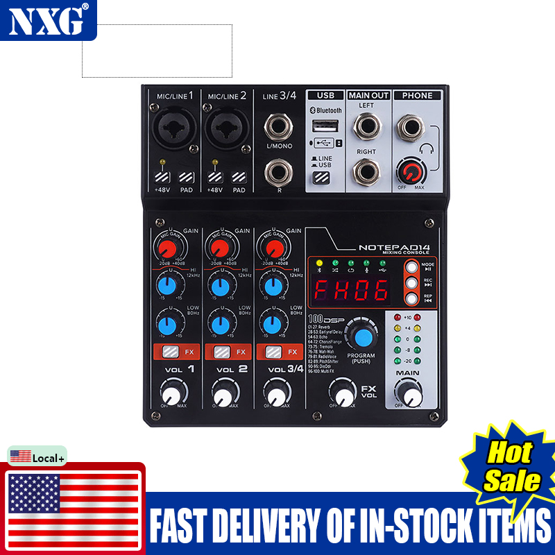 Factory Direct NXG AD14 4-Chan - Audio Mixer 4 Channel 评论和价格